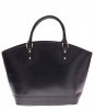 GEANȚĂ DIN PIELE shopper bag Genuine Leather negru 11A